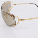 Cartier Rimless Sunglasses metal Brown Gold Auth am12681M-6
