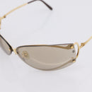 Cartier Rimless Sunglasses metal Brown Gold Auth am12681M-8