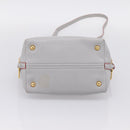 Miu Miu Madras Hand Bag Leather 2way Gray Gold Auth am12683V-5