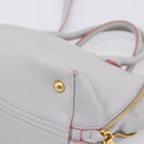 Miu Miu Madras Hand Bag Leather 2way Gray Gold Auth am12683V-16