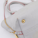 Miu Miu Madras Hand Bag Leather 2way Gray Gold Auth am12683V-17