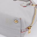 Miu Miu Madras Hand Bag Leather 2way Gray Gold Auth am12683V-18