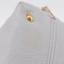 Miu Miu Madras Hand Bag Leather 2way Gray Gold Auth am12683V-20