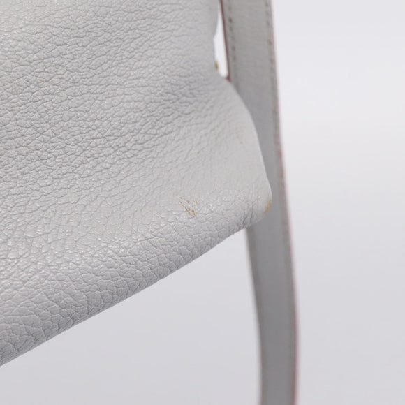 Miu Miu Madras Hand Bag Leather 2way Gray Gold Auth am12683V