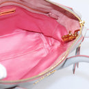 Miu Miu Madras Hand Bag Leather 2way Gray Gold Auth am12683V-25