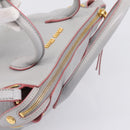 Miu Miu Madras Hand Bag Leather 2way Gray Gold Auth am12683V-6