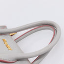 Miu Miu Madras Hand Bag Leather 2way Gray Gold Auth am12683V-14