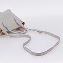 Miu Miu Madras Hand Bag Leather 2way Gray Gold Auth am12683V-8