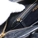 Miu Miu Front Ribbon Hand Bag Leather 2way Black Gold Auth am12684V-24