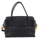 Miu Miu Front Ribbon Hand Bag Leather 2way Black Gold Auth am12684V-2