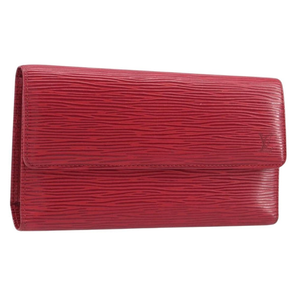 LOUIS VUITTON Epi Porte Tresor International Wallet Red M63387 LV Auth am12686V