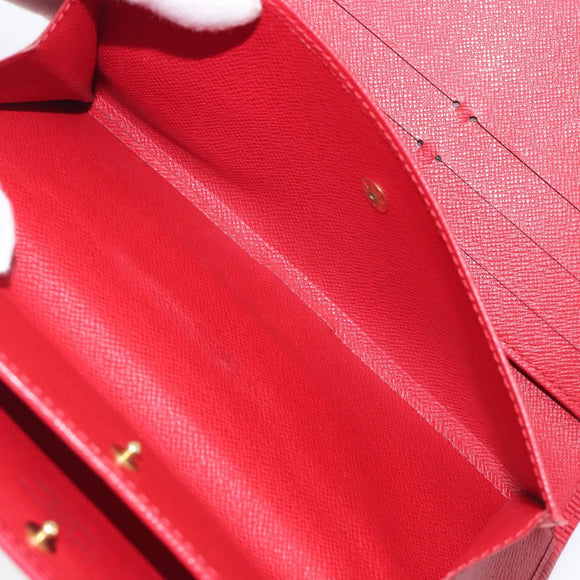 LOUIS VUITTON Epi Porte Tresor International Wallet Red M63387 LV Auth am12686V