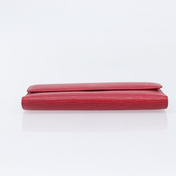 LOUIS VUITTON Epi Porte Tresor International Wallet Red M63387 LV Auth am12686V