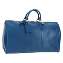 LOUIS VUITTON Epi Keepall 50 Boston Bag Blue M42965 LV Auth am12687V-1