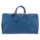 LOUIS VUITTON Epi Keepall 50 Boston Bag Blue M42965 LV Auth am12687V-2