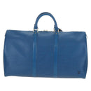 LOUIS VUITTON Epi Keepall 50 Boston Bag Blue M42965 LV Auth am12687V-3