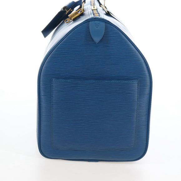 LOUIS VUITTON Epi Keepall 50 Boston Bag Blue M42965 LV Auth am12687V