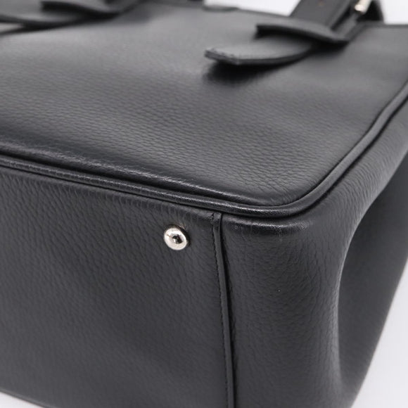 BURBERRY Hand Bag Leather Black Silver Auth am12688V