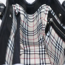 BURBERRY Hand Bag Leather Black Silver Auth am12688V-18