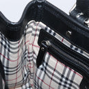 BURBERRY Hand Bag Leather Black Silver Auth am12688V-19