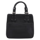 BURBERRY Hand Bag Leather Black Silver Auth am12688V-13