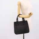 BURBERRY Hand Bag Leather Black Silver Auth am12688V-21