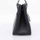 BURBERRY Hand Bag Leather Black Silver Auth am12688V-4