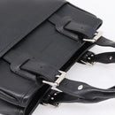 BURBERRY Hand Bag Leather Black Silver Auth am12688V-6