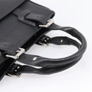BURBERRY Hand Bag Leather Black Silver Auth am12688V-7