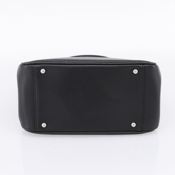 BURBERRY Hand Bag Leather Black Silver Auth am12688V