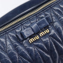 Miu Miu Matelasse Shoulder Hand Bag Leather Blue Gold RR1937 Auth am12690V-19