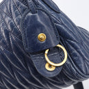Miu Miu Matelasse Shoulder Hand Bag Leather Blue Gold RR1937 Auth am12690V-9