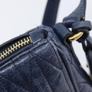 Miu Miu Matelasse Shoulder Hand Bag Leather Blue Gold RR1937 Auth am12690V-22
