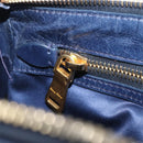 Miu Miu Matelasse Shoulder Hand Bag Leather Blue Gold RR1937 Auth am12690V-26