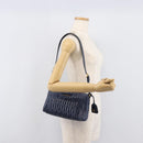 Miu Miu Matelasse Shoulder Hand Bag Leather Blue Gold RR1937 Auth am12690V-29
