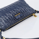 Miu Miu Matelasse Shoulder Hand Bag Leather Blue Gold RR1937 Auth am12690V-6
