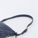 Miu Miu Matelasse Shoulder Hand Bag Leather Blue Gold RR1937 Auth am12690V-14