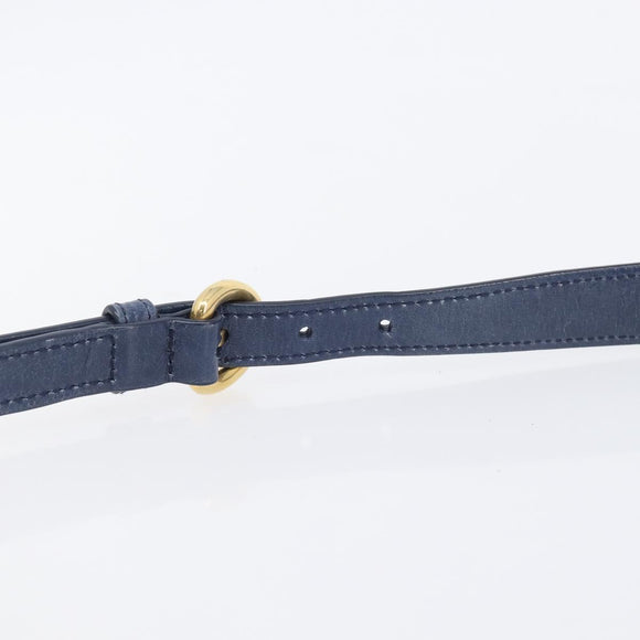 Miu Miu Matelasse Shoulder Hand Bag Leather Blue Gold RR1937 Auth am12690V