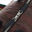 ETRO Paisley Fringe Hand Bag Nylon 2way Bordeaux Silver Auth am12692V-22