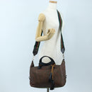 ETRO Paisley Fringe Hand Bag Nylon 2way Bordeaux Silver Auth am12692V-29