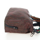 ETRO Paisley Fringe Hand Bag Nylon 2way Bordeaux Silver Auth am12692V-4