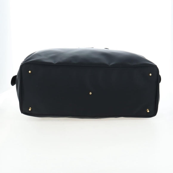 Burberrys Nova Check Boston Bag Nylon Black Gold Auth am12695A