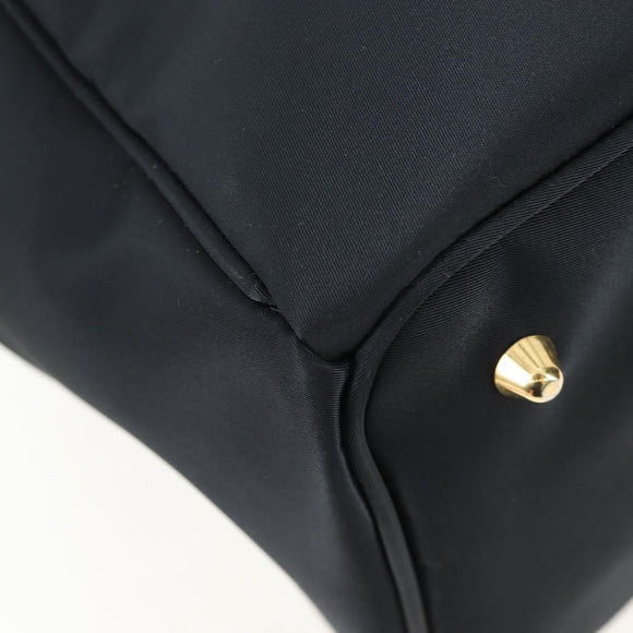 Burberrys Nova Check Boston Bag Nylon Black Gold Auth am12695A