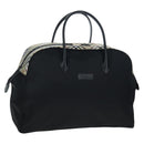 Burberrys Nova Check Boston Bag Nylon Black Gold Auth am12695A-1