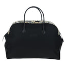 Burberrys Nova Check Boston Bag Nylon Black Gold Auth am12695A-2