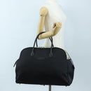 Burberrys Nova Check Boston Bag Nylon Black Gold Auth am12695A-23