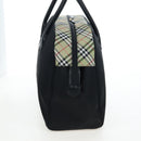 Burberrys Nova Check Boston Bag Nylon Black Gold Auth am12695A-4