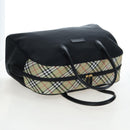 Burberrys Nova Check Boston Bag Nylon Black Gold Auth am12695A-6