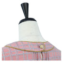 CHANEL No Sleeve Dress Tweed 36 Pink Gold CC Auth am12696M-5