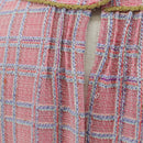 CHANEL No Sleeve Dress Tweed 36 Pink Gold CC Auth am12696M-7